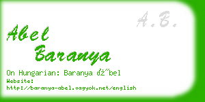 abel baranya business card